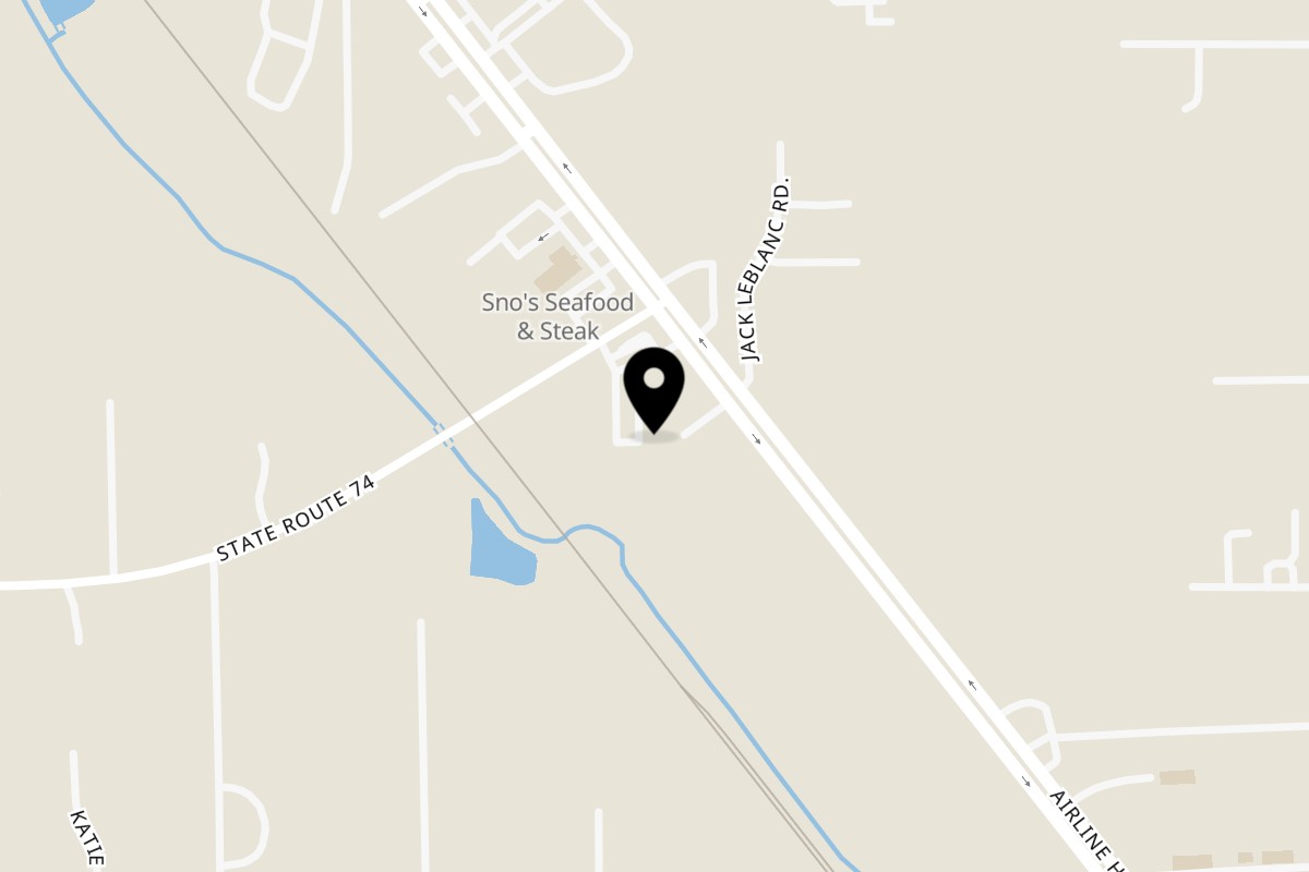 Map showing the location of Kamal's Kafe on 13091 Airline Hwy A in Gonzales
